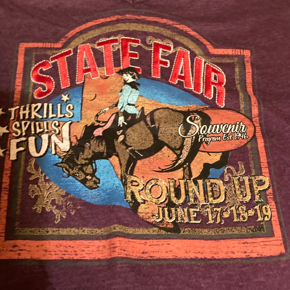 Panhandle Slim Western Cowboy Purple Ringer T Shirt M - Picture 2 of 7